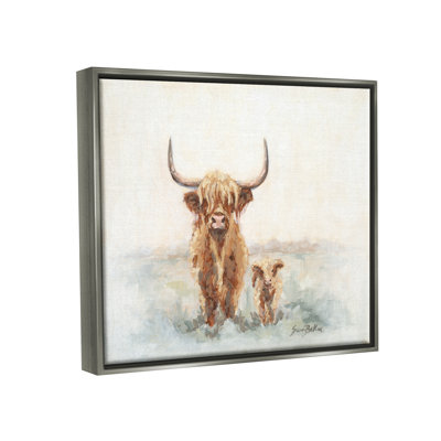 Art mural sur toile Highland Clever & Baby Calf