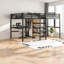 Lit mezzanine simple en métal peu encombrant avec rangement et espace de travail multifonctionnel