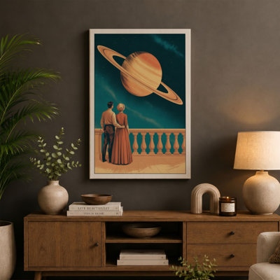 Watchers of Distant Worlds Retro - Wrapped Canvas