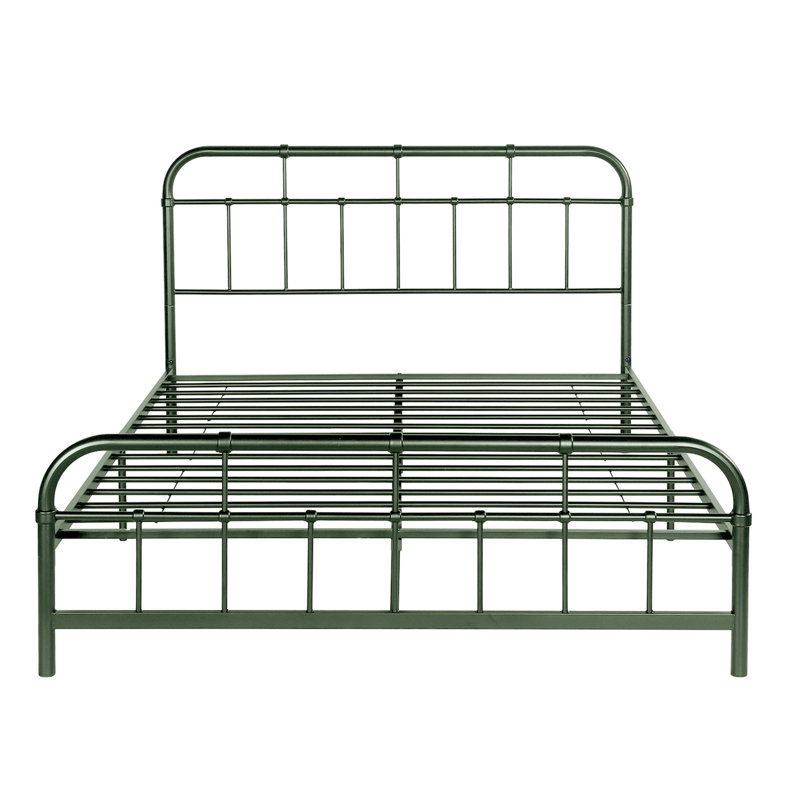 Grand lit plateforme Travilah, Vert antique, Full