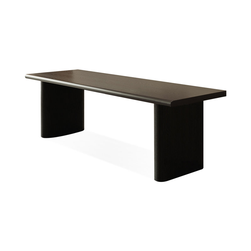 Black Rectangular Solid Wood desk, 29.53" H x 86.61" W x 27.56" D