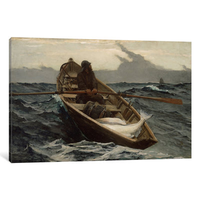 «The Fog Avertissement» par Winslow Homer - reproduction d'art sur toile tendue avec châssis