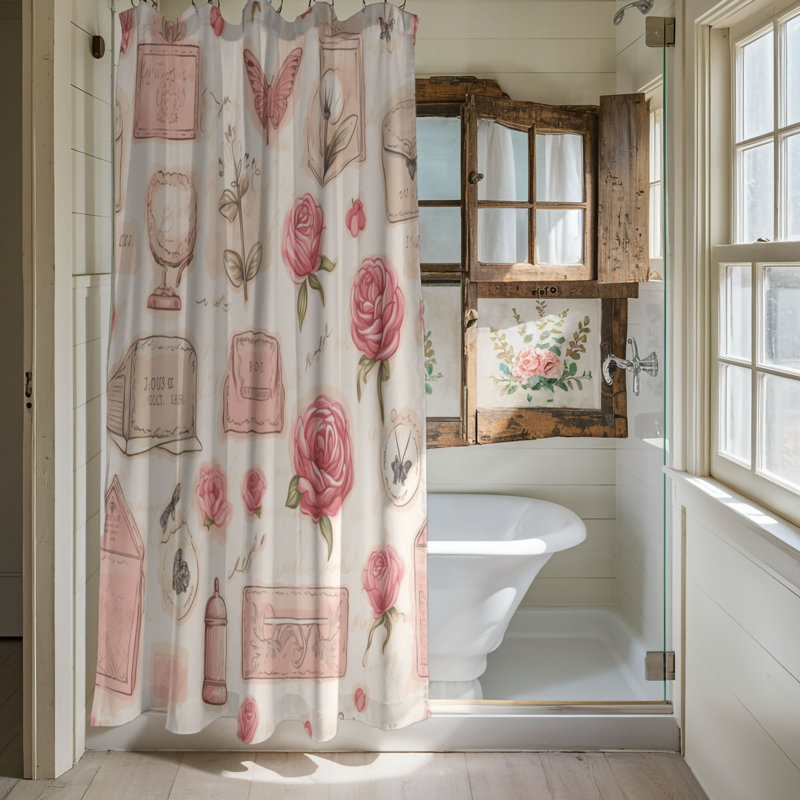 Old Blush - Premium Shower Curtain 177, 74"H x 71"W
