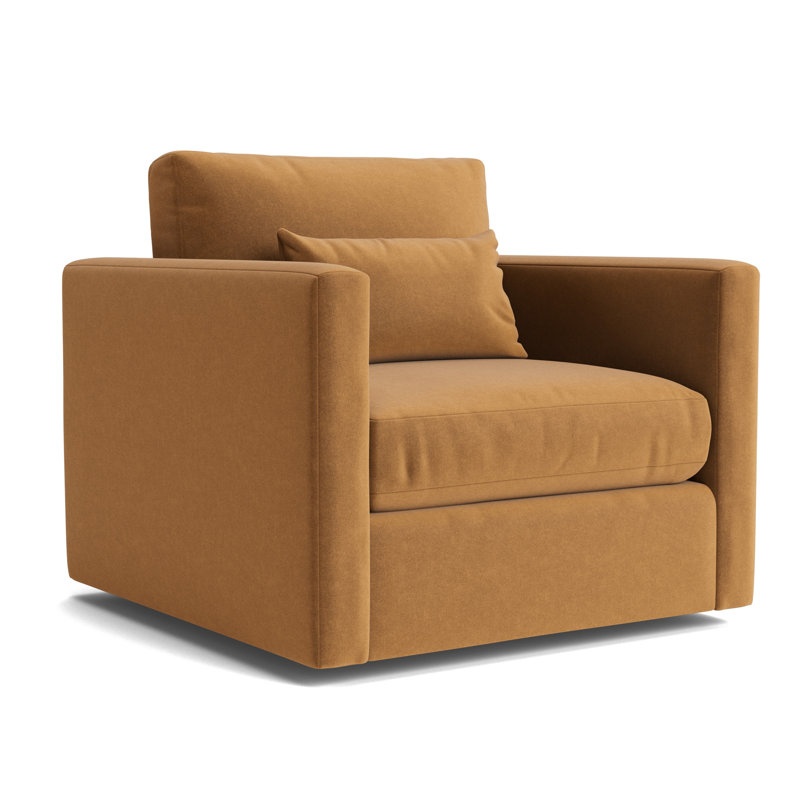 Haywood Full Swivel Chair, Performance Velvet - Hazelnut