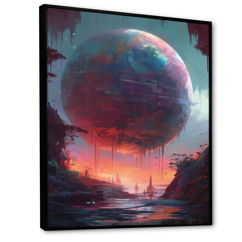 «Living In The Galaxy I», reproduction d'art sur toile, H 20 po x l 12 po x P 1 po, Cadre flottant noir