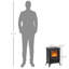 Foyer électrique 21 po, poêle autoportant avec flammes et bûches à DEL réalistes et protection contre la surchauffe, 750 W / 1500 W-1963877727