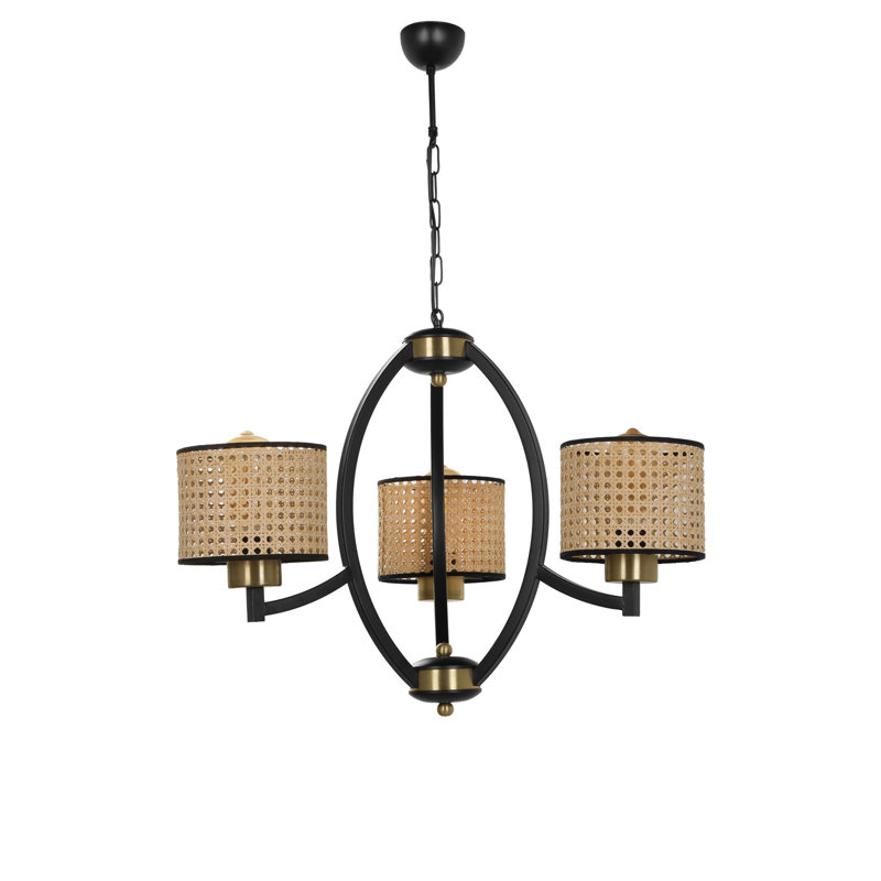 Kasumi 3 - Light Shaded Chandelier, Black