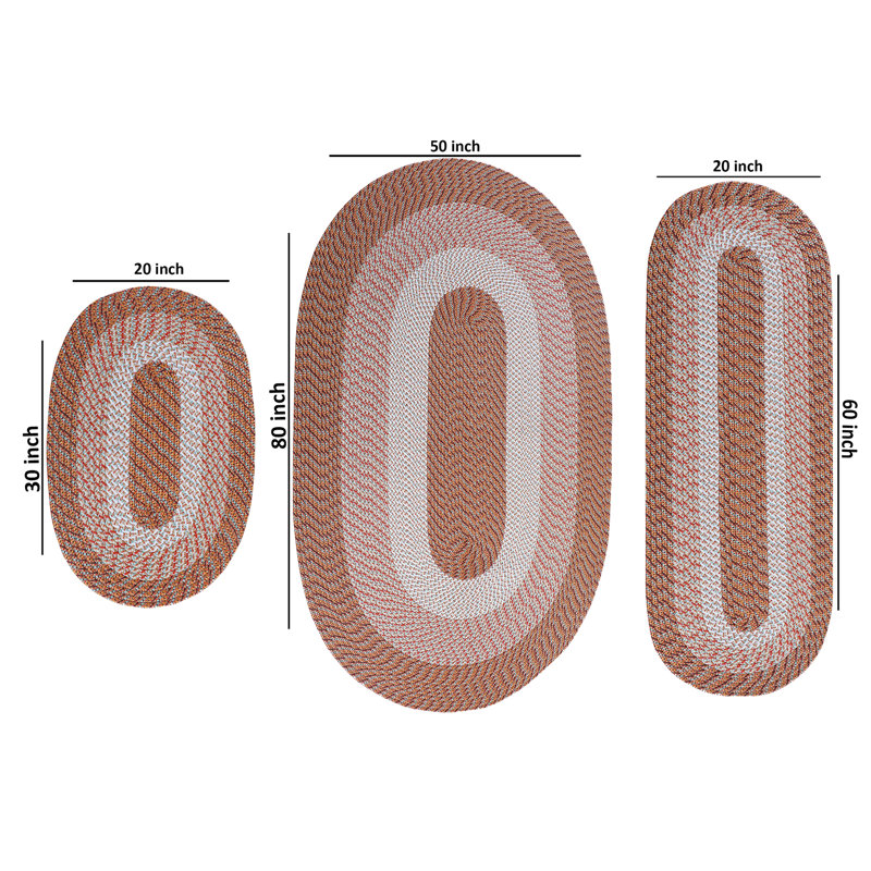 Ensemble de 3 tapis 100% polypropylène Faige