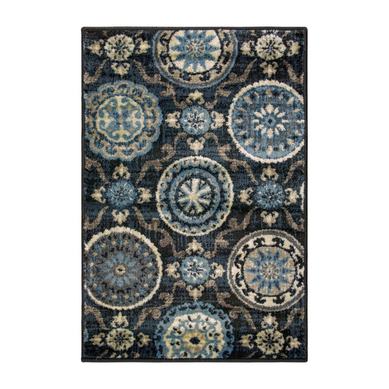 Tapis intérieur moderne à médaillons J retj Abner, Rectangle 2 pi x 3 pi