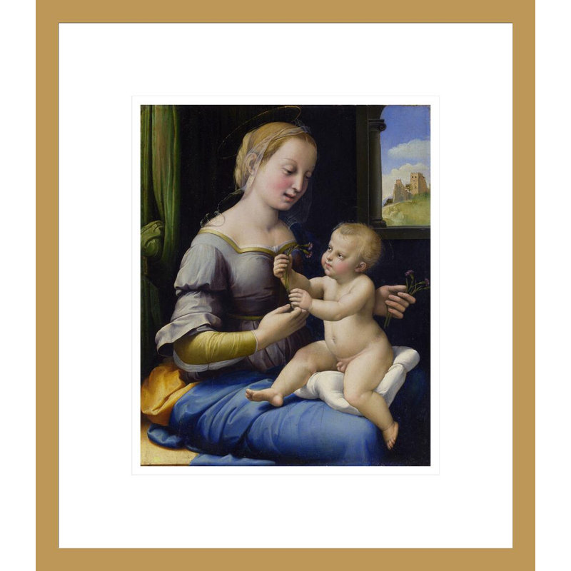 La Madone des roses («La Madonna dei Garofani») par Raphael, impression giclée encadrée, H 15,71 po x l 13,75 po