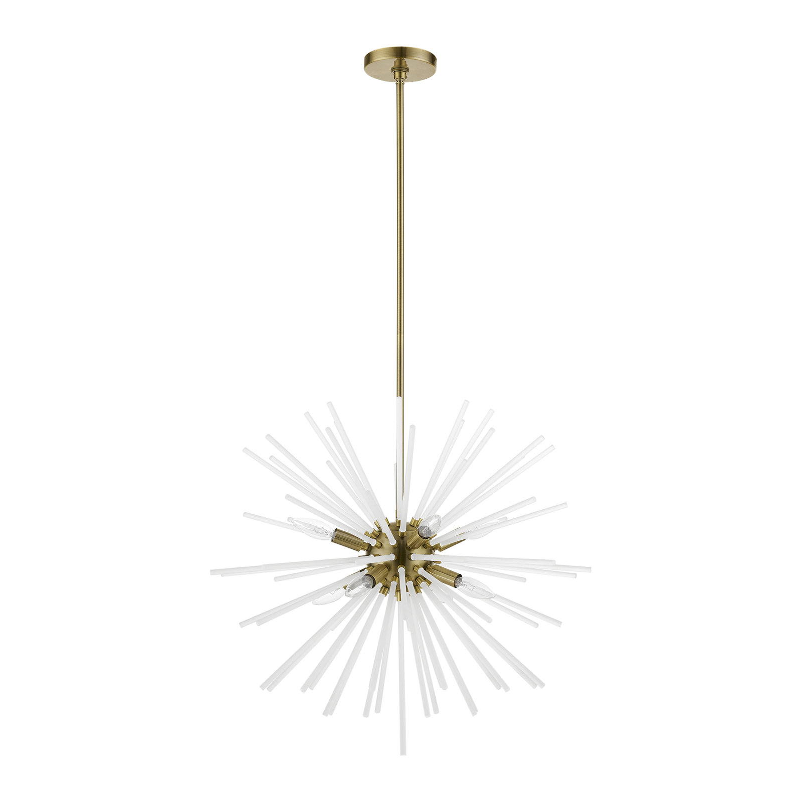 Ryzen 6 - Light Dimmable Sphere Chandelier, 25.75'' H x 15.75'' W x 25.75'' D, Antique Brass