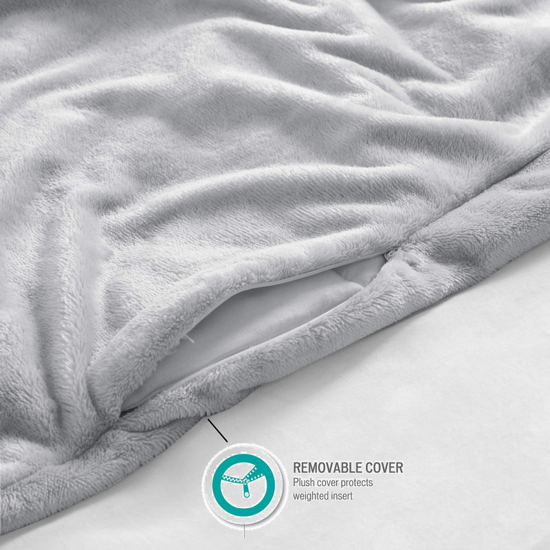Couverture matelassée chauffante en peluche, gris