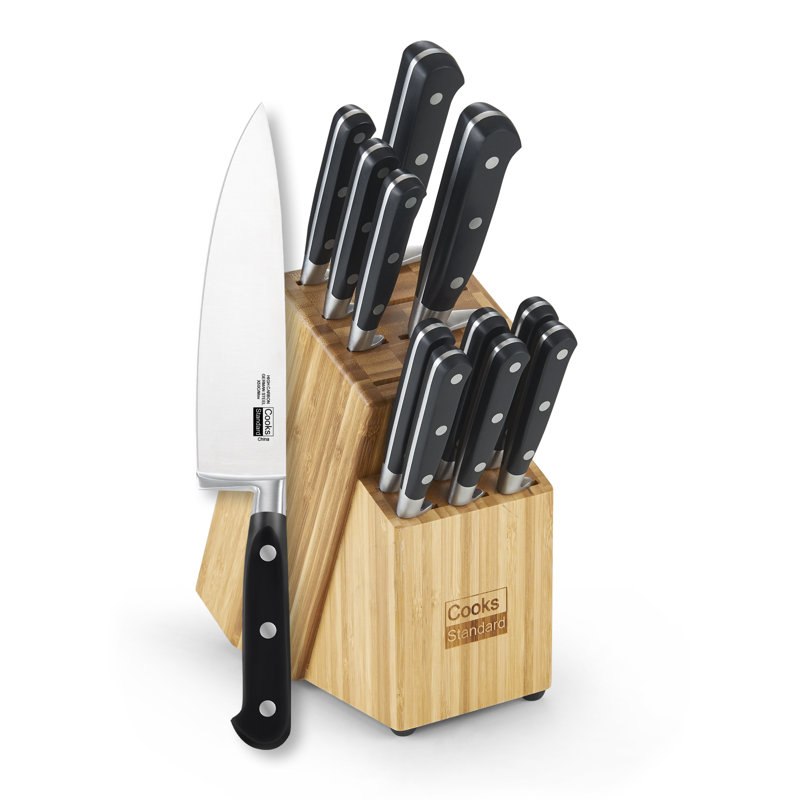Cooks Standard High Carbon Stainless Steel Kitchen Knife Set with Block 12-Piece