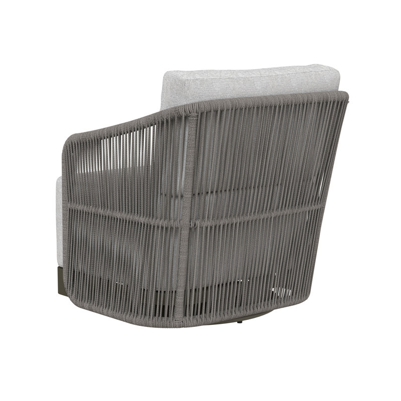Chaise de patio pivotante avec coussins Hellat, Gris clair Gracebay, gris