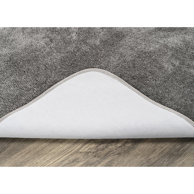 Mccluney 3 Piece Ultra Soft Bath Rug Set with Non-Slip Backing, Gray