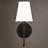 Larice 1 Light Traditional Wall Sconce White Linen Shade-2055396793