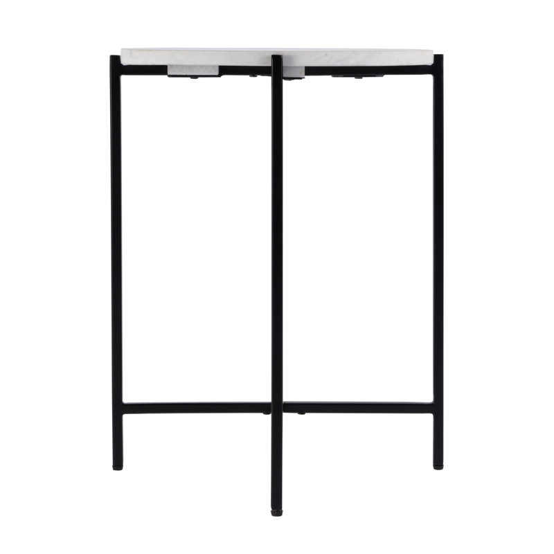Table d'appoint ronde en marbre et fer l 19 po Mirabell