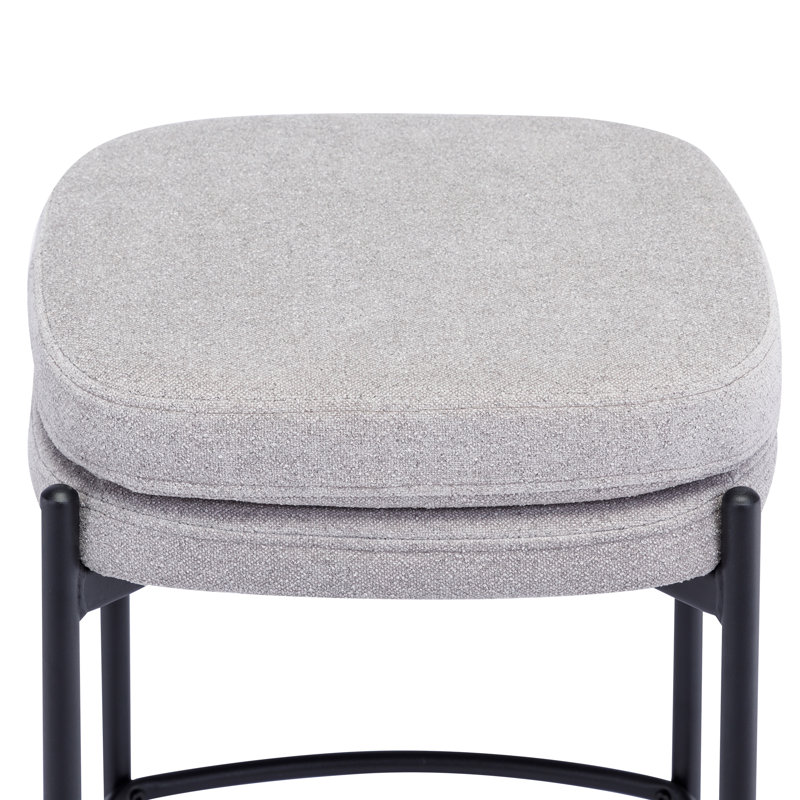 Breayna Upholstered Counter Stool with Metal Frame, Gray