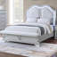 Contemporary Elegant Bed avec banc de pied de lit encastré et rembourré de 1 pièce USB USB