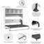Lit escamotable horizontal 80W avec rangement supérieur en blanc 80W-1843703396-1843703397
