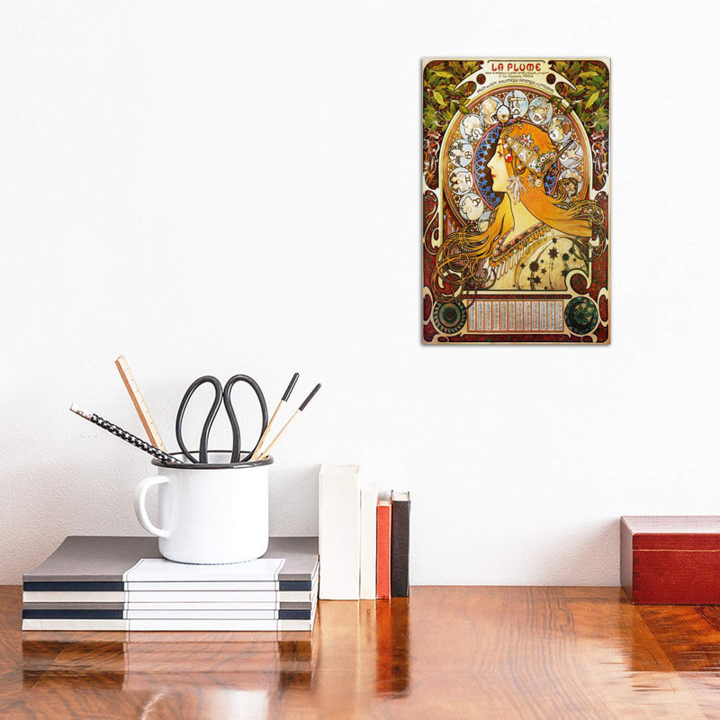 Zodiaque (1896) par Alphonse Mucha - impression d'art graphique, H 12 po x l 8 po x P 0,75 po, Toile tendue