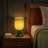 9” Modern Green Glass Accent Table Lamp with Dimmer for Living Room, Bedroom, Entryway or Study Room-670989345-670989356