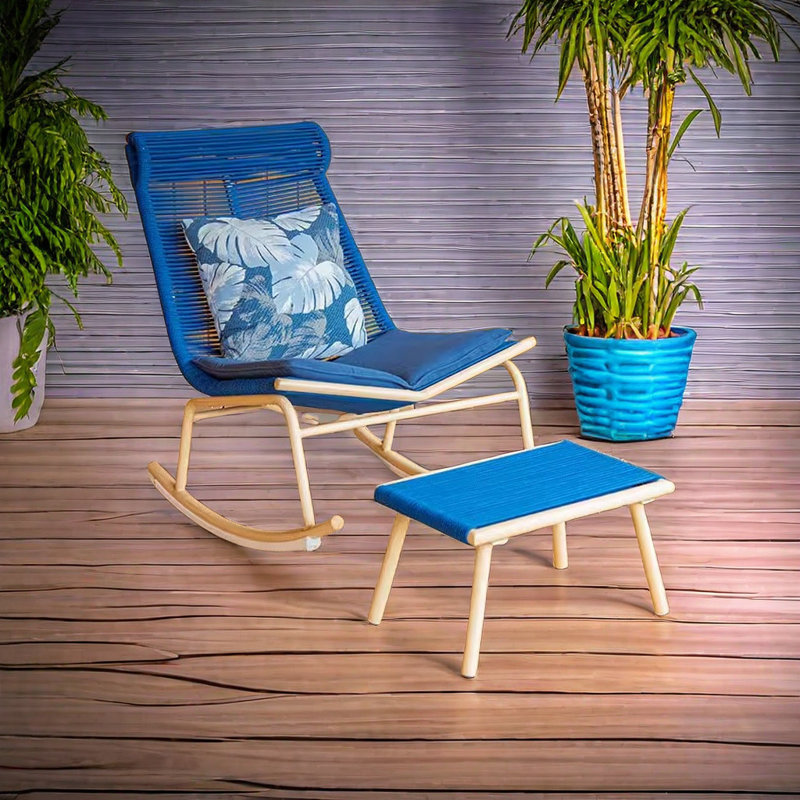 Chaise berçante confortable et durable, Brun foncé, Brun
