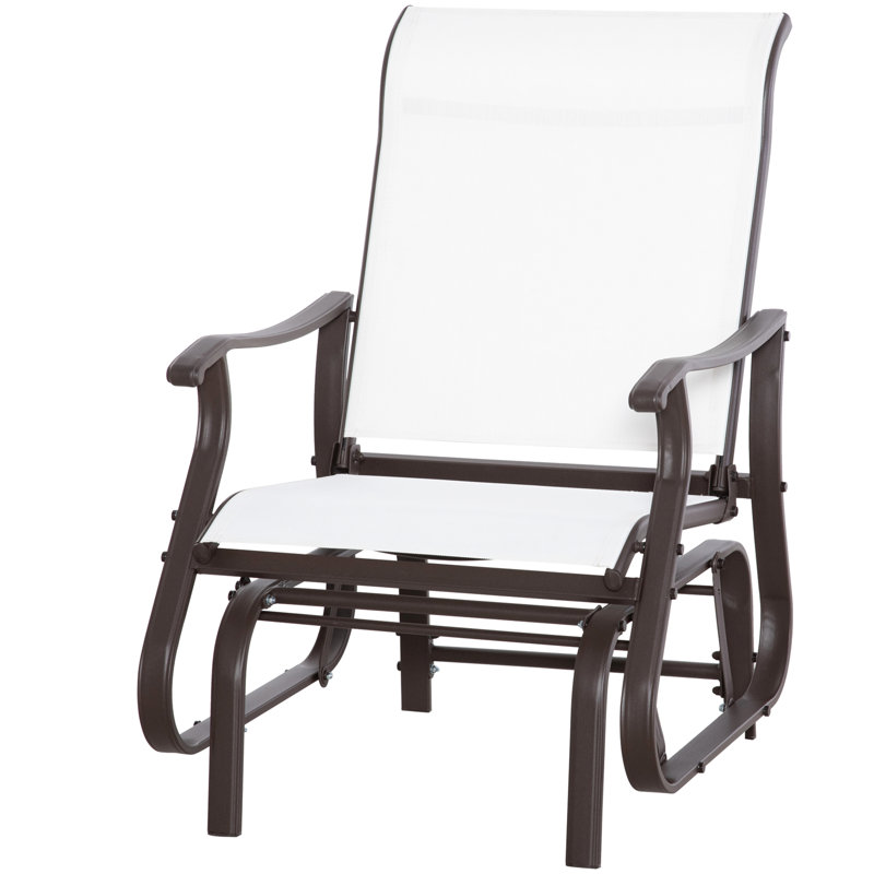 Fauteuil de jardin - cadre en acier blanc et surface en filet pour chaise de détente extérieure Avec siège de patio de construction. Capacité de 330 lb