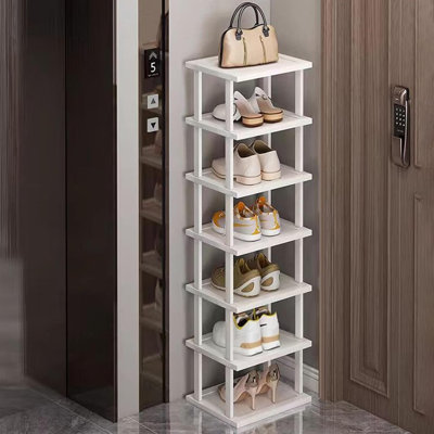 7-Tier Modern Bamboo Shoe Rack - Vertical, Slim, Space-Saving Shoe Organizer For Small Spaces, Closet, Entryway, Corner, Garage, Bedroom
