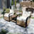 3-Pieces 2-Person Patio Swivel Wicker Seating Group with Cushions-1695258765