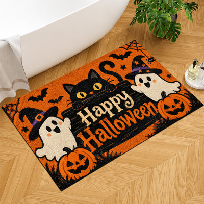 Paillasson Halloween patiné, tapis intérieur antidérapant pour porche de porte d'entrée