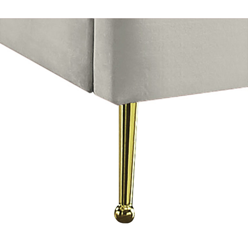 Sonette Upholstered Platform Bed, Cream Velvet, Twin