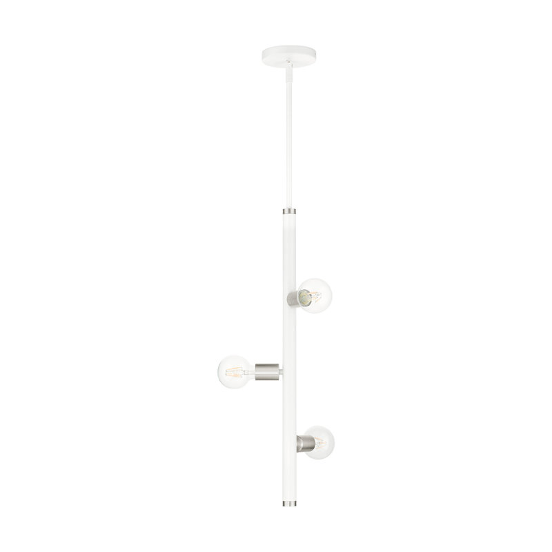 Luminaire suspendu à 3 lumières Jolisha, Blanc