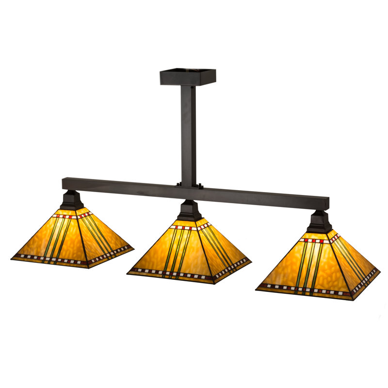 Finkel 3 - Light Pendant, 26" H x 48" W x 13" D, Craftsman Brown