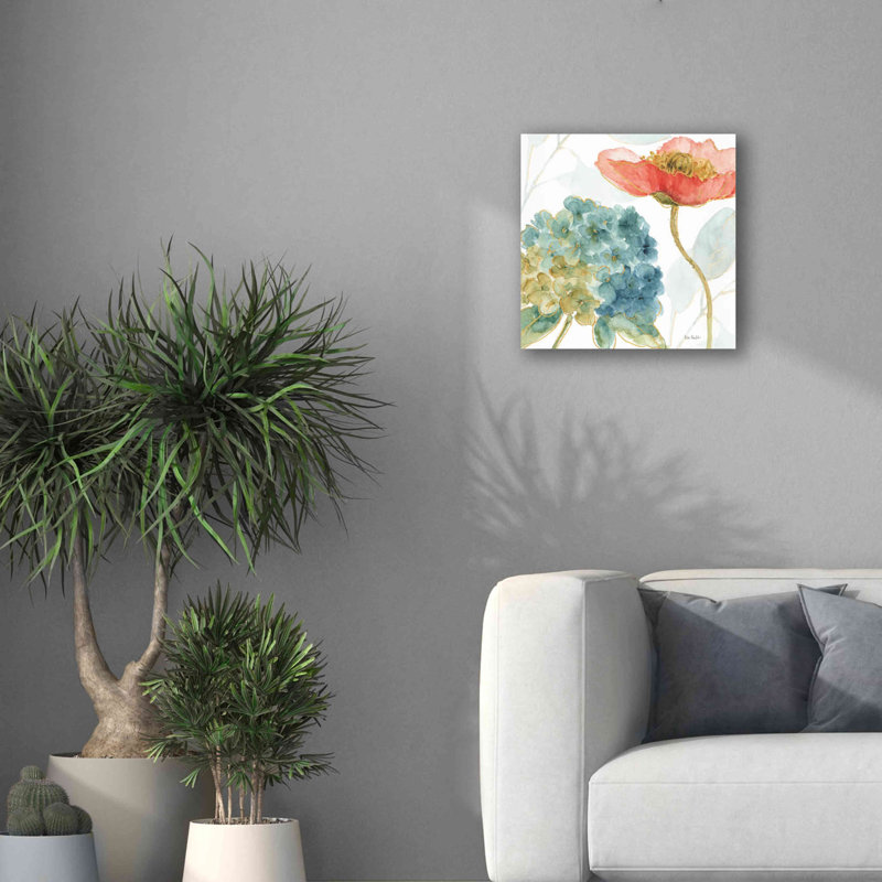 «Rainbow Seeds Flowers IV» par Lisa Audit, art mural sur toile, H 18 po x l 18 po x P 0,5 po