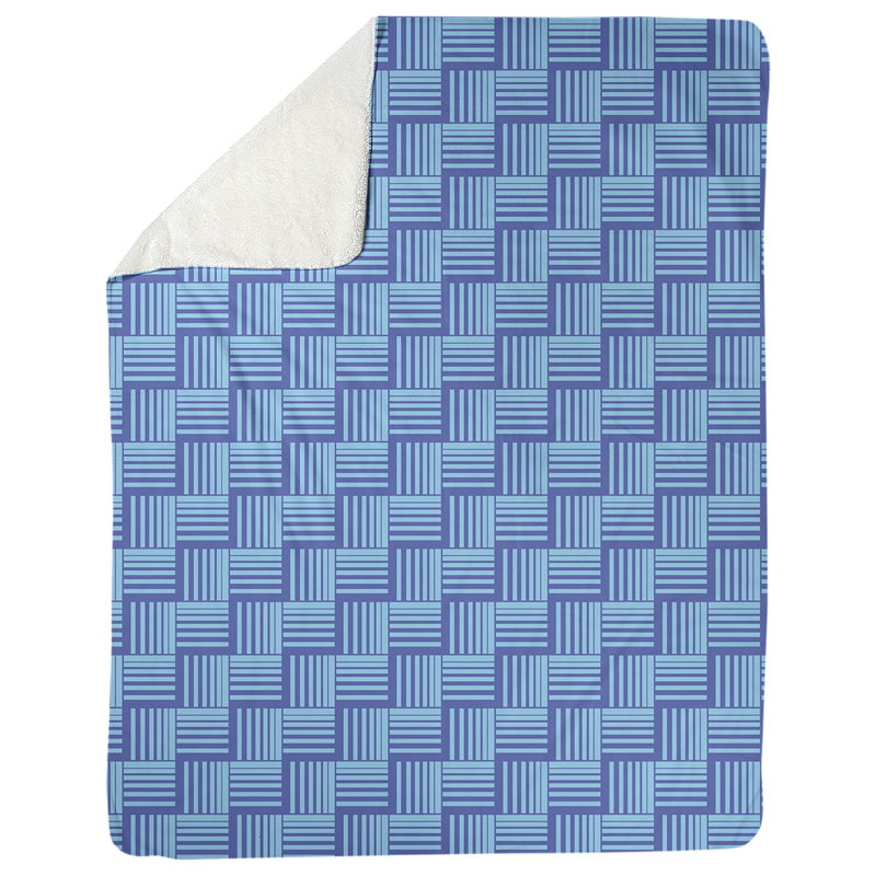 Couverture polaire à rayures classic basketweave, l 50 po x L 60 po, Bleu / bleu sarcelle
