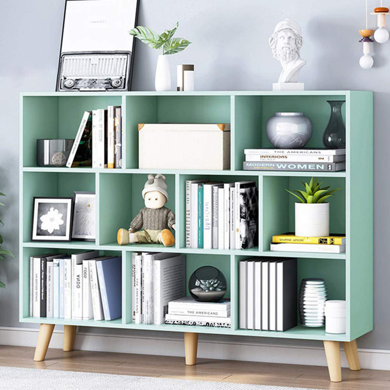 10 Cubes Bookshelf, Tiffany Green, 42.13" H x 47.24" W x 9.45" D