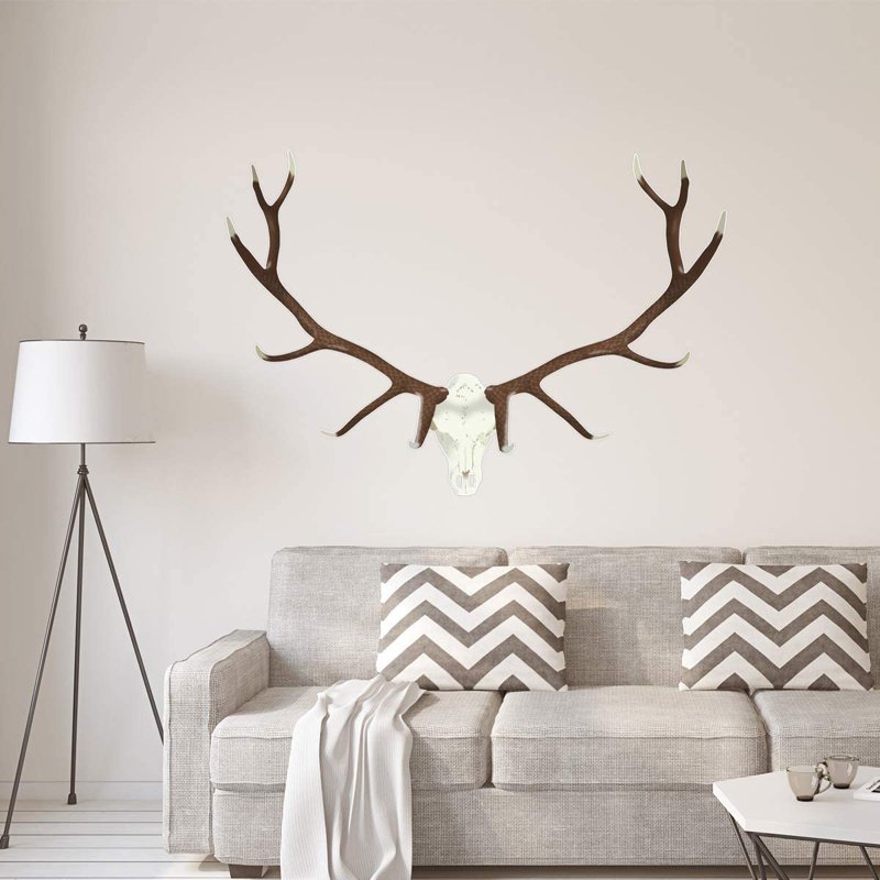 Animals Wall Decal, 18" H x 24.5" W, Brown/White