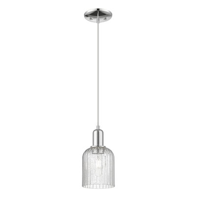 Downtown Urban - voile de mariée - mini-luminaire suspendu à cordon 1 lumière 12 po - finition nickel poli - abat-jour transparent
