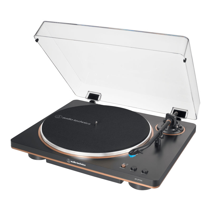 Audio-Technica AT-LP70X Fully Automatic Belt-Drive Turntable (Black/Bronze), Black/Brown