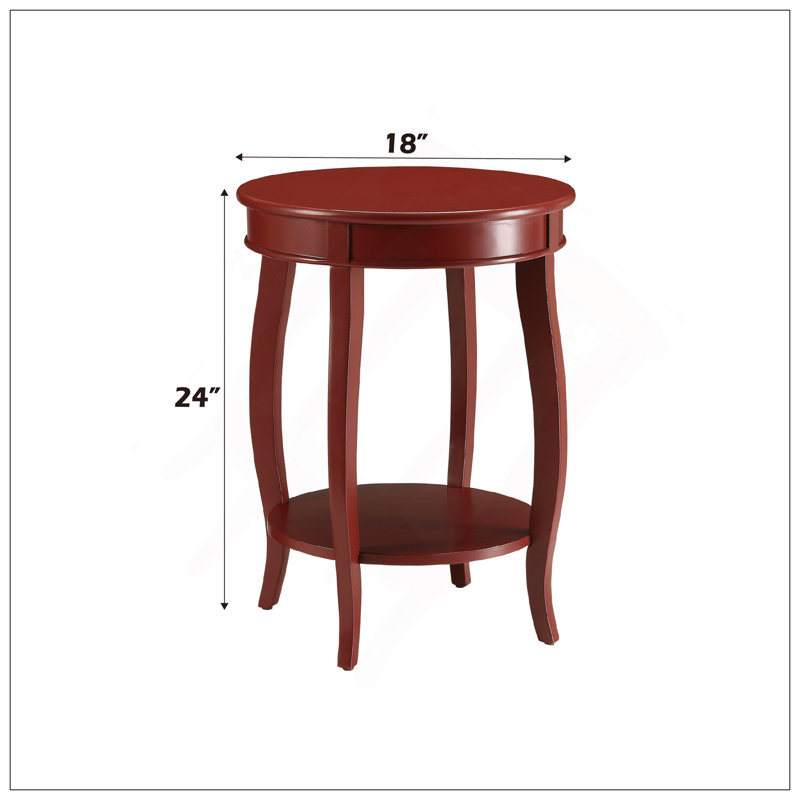 Aberta Red Finish Accent Table, Red