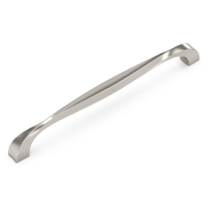 Poignée à poignée Twist Collection - Poignée d'armoire centrale à centrale 8 à 13/16 po Nickel satiné - Quincaillerie transitionnelle pour tiroirs et armoires