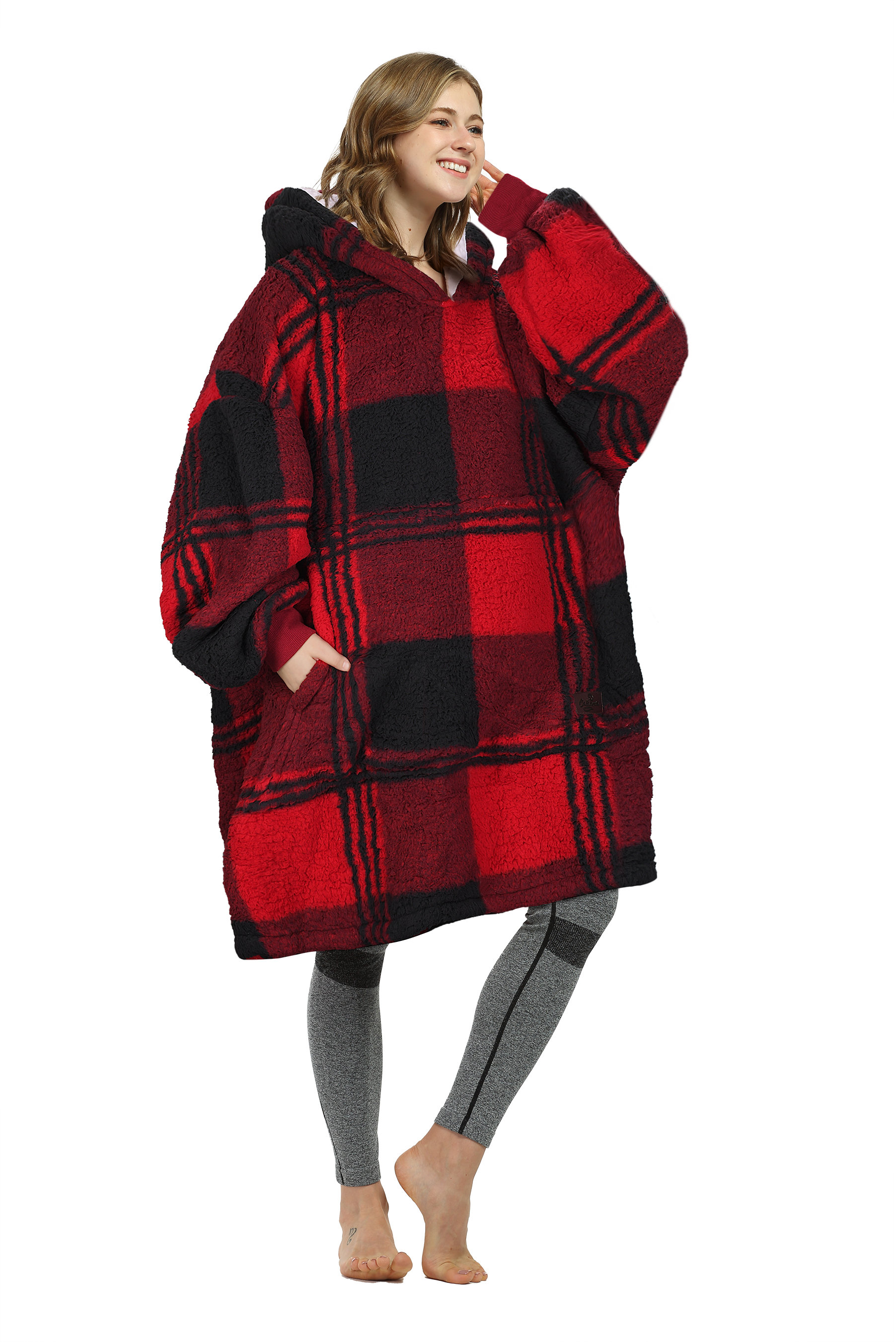 Catalonia Plaid Oversized Wearable Blanket Hoodie Sweatshirt, Comfortable  Sherpa Lounging Pullover & Reviews