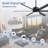 Rhandi 60-Inch Ceiling Fan with LED Lights and Remote Control for Indoor/Covered Outdoor, DC Motor, 6 ABS Blades, 6-Speed, 6''/12'' Downrods-91917241