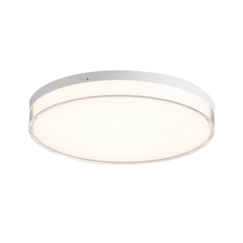 Bupal Acrylic LED Flush Mount, White, 1.5" H x 13" W x 13" D