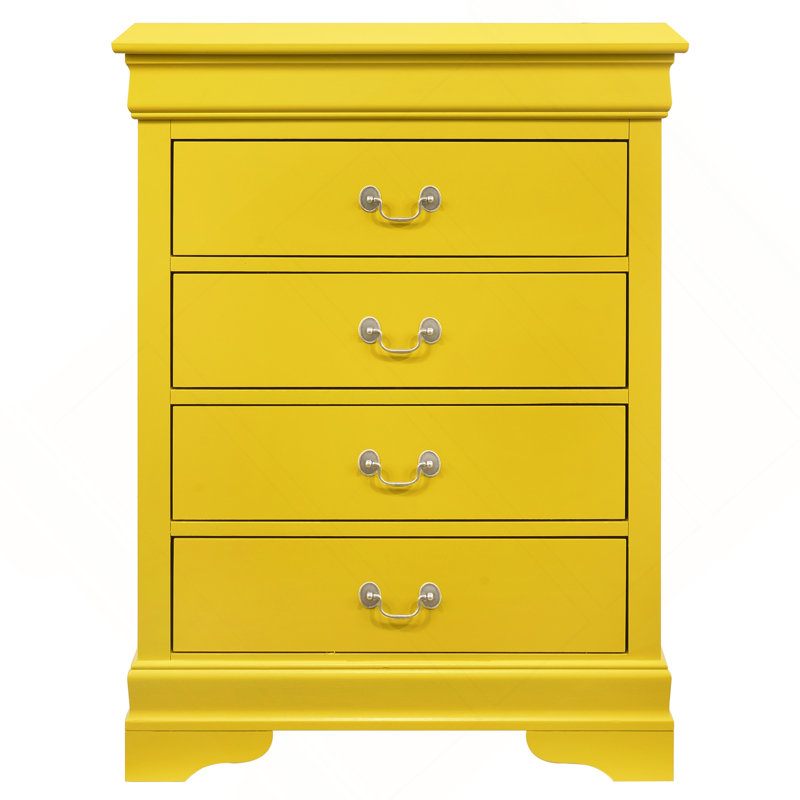 Commode 4 tiroirs Louis Phillipe G3160-BC, Jaune
