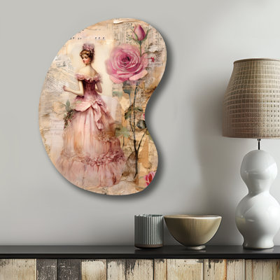 Selita - Rose Boom Shape - Assymterical Metal Wall Art
