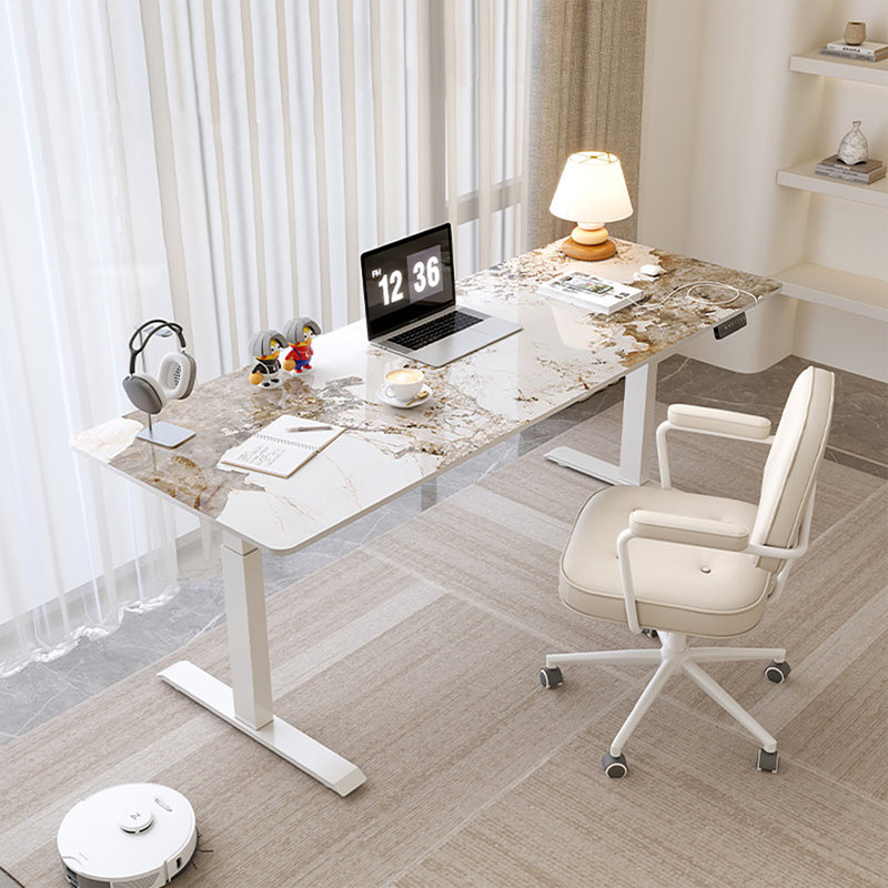 Bureau moderne à hauteur réglable 59,06 po, H 50,39 po x l 55,12 po x P 27,56 po