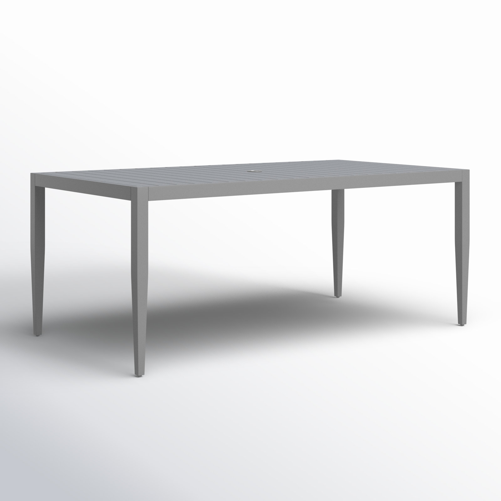 Whitman 72.5'' Metal Outdoor Dining Table, Gray