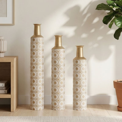 Ensemble de 3 vases de sol MedhanshMétal